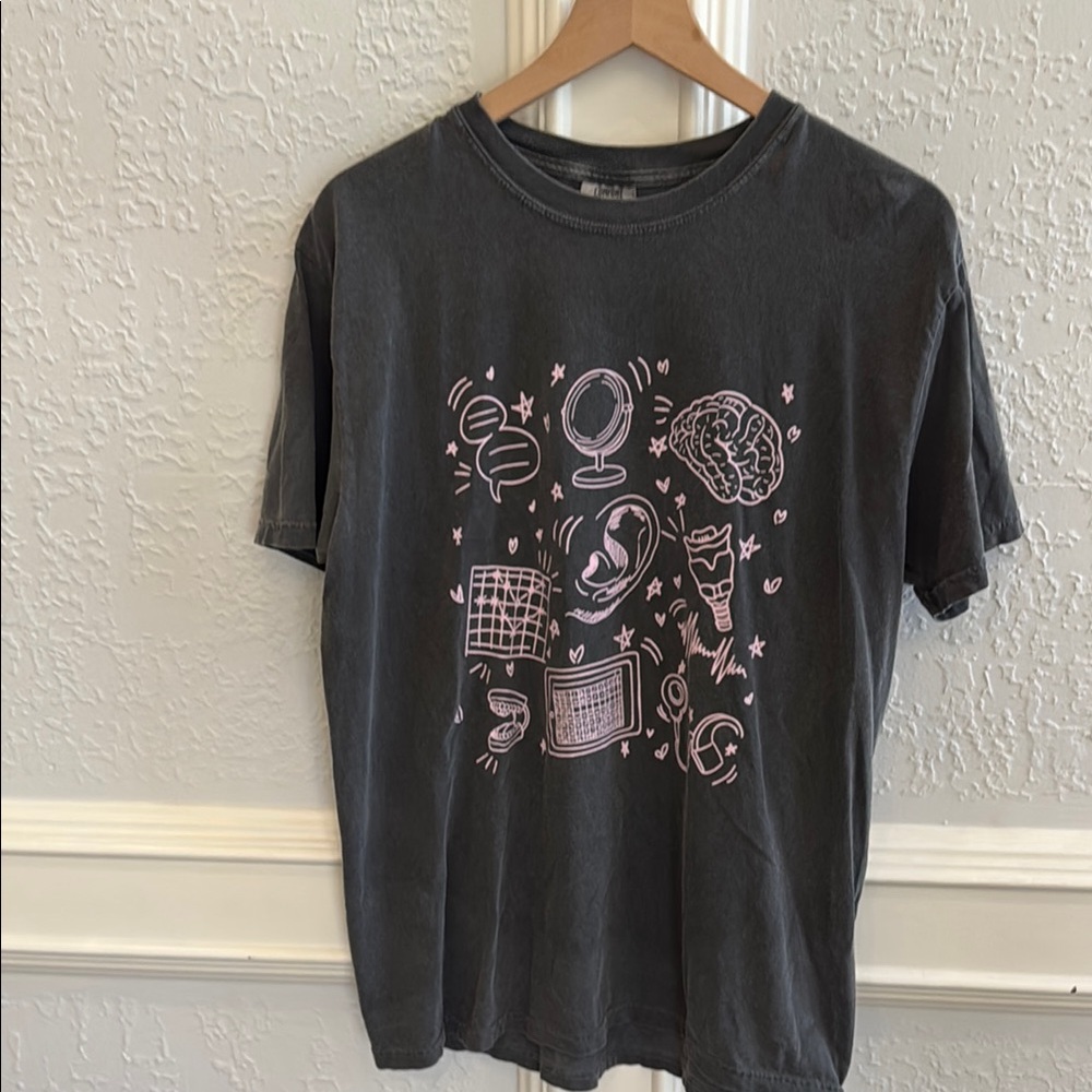 Speech and Hearing Doodles Comfort Colors T-Shirt | Large